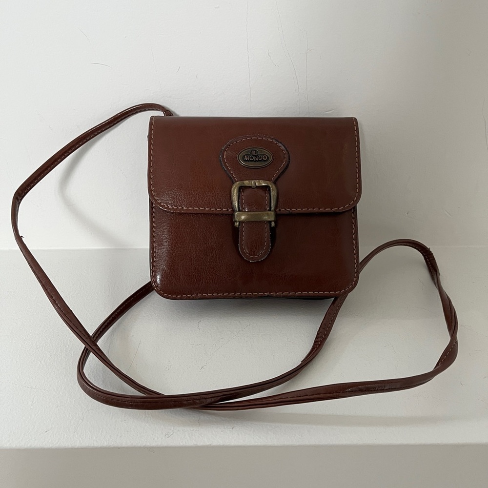 CABRELLI IL MONDO Canada Faux Leather Brown Mini Bag Crossbody Travel Festival